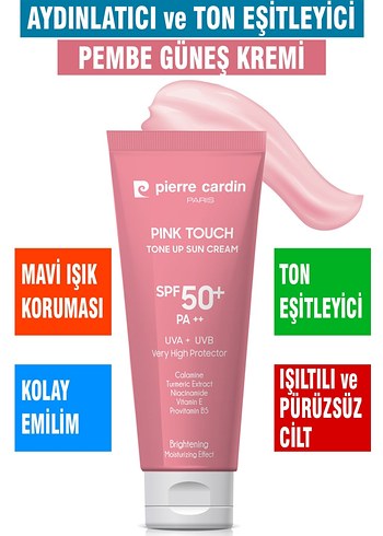 Pierre Cardin Pembe Ton Eşitleyici Güneş Kremi SPF50+ - Görsel 2