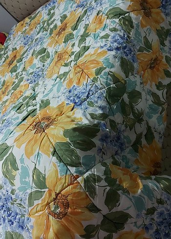 Pastel Sarı Çiçek Desenli yorgan - Görsel 3