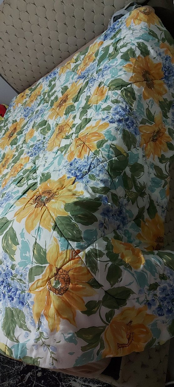 Pastel Sarı Çiçek Desenli yorgan - Görsel 3