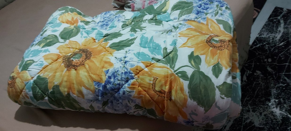 Pastel Sarı Çiçek Desenli yorgan - Görsel 4