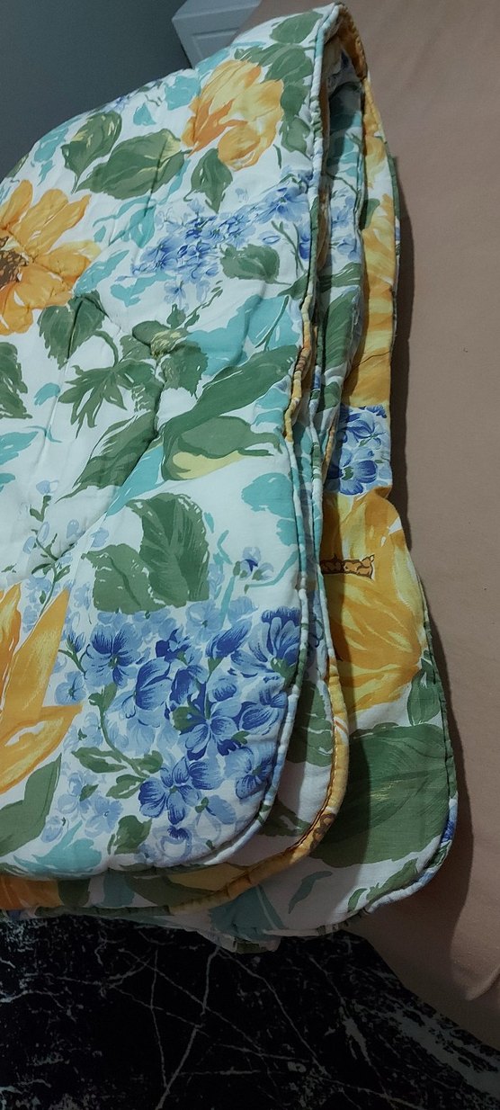 Pastel Sarı Çiçek Desenli yorgan - Görsel 5