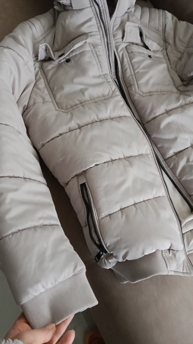 Gri erkek Kışlık Fermuarlı Mont - Görsel 3