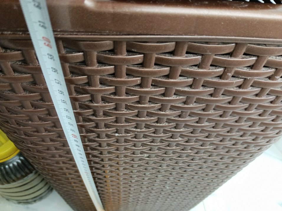 Koyu Kahverengi Hasır Görünümlü çamaşır sepeti - Görsel 4