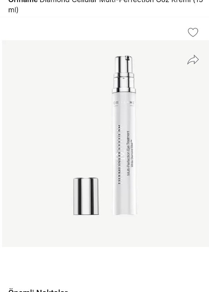 oriflame diamond cellular multi perfection göz kremi  - Görsel 4