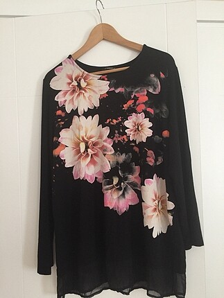 Bluz siyah çiçekli bol 3xl beden