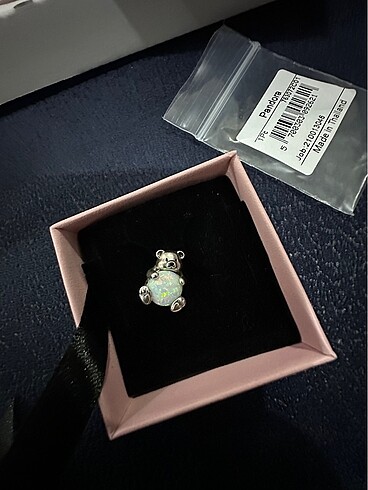 Pandora Mavi murano ayıcık charm