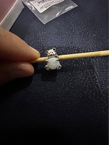 Beden Pandora Mavi murano ayıcık charm