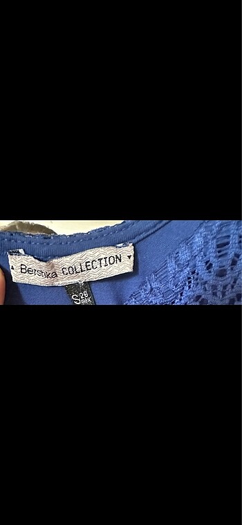 xs Beden mavi Renk Bershka koton elbise