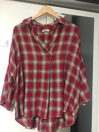 Oversize kareli gömlek