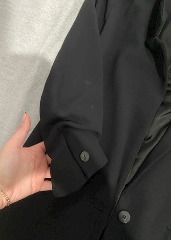 Düğmeli Siyah Kadın Blazer Ceket - Görsel 3