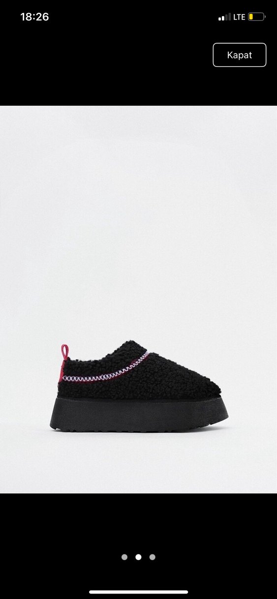 Siyah Kürklü Platform Topuklu Kadın ugg - Görsel 2