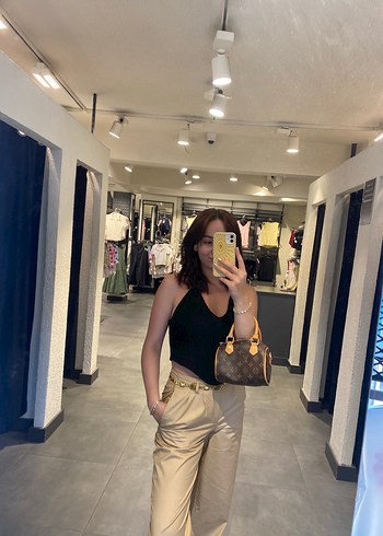 Hardl Bağlama Desenli Pamuklu Salaş Kadın Pantolon - Görsel 2