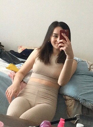 Zara fitilli body tayt takim
