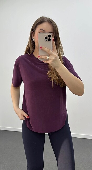 Mürdüm Oysho modal kumaş tshirt