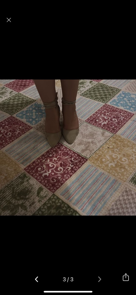 Bej Süet Bağcıklı Stiletto Topuklu Kadın Ayakkabı - Görsel 2