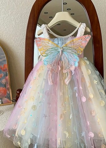 Çok Renkli Bohem Kız Çocuk Elbisesi - Görsel 2