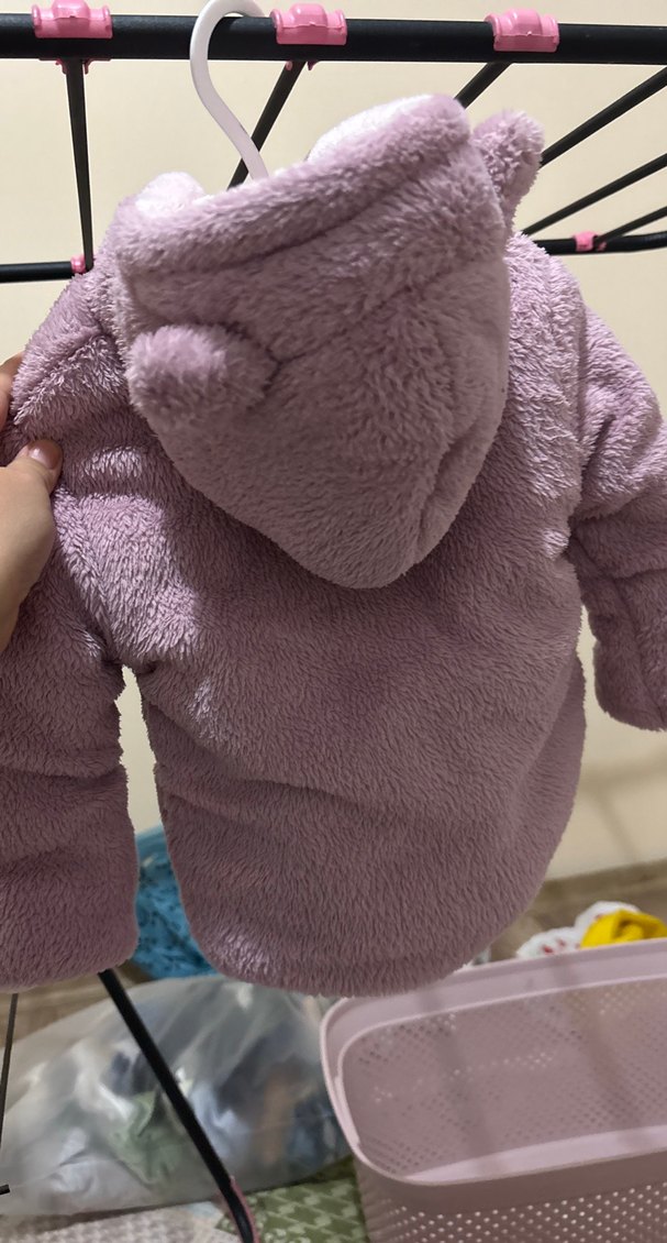 Düğmeli Mor Kız Çocuk Polar Ceket - Görsel 2