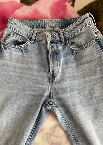 Gri Bağcıklı Loose Fit Kadın Denim Pantolon - Görsel 2