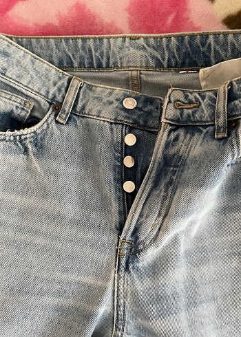 Gri Bağcıklı Loose Fit Kadın Denim Pantolon - Görsel 3