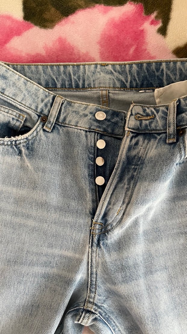 Gri Bağcıklı Loose Fit Kadın Denim Pantolon - Görsel 3