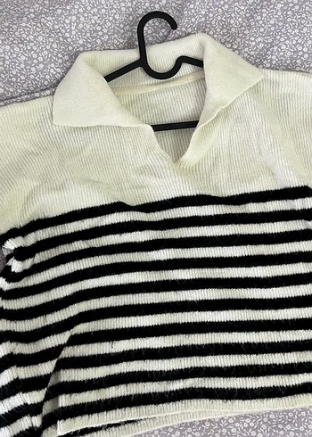 Zebra Desenli Rahat Kesim Kadın Kazak - Görsel 3