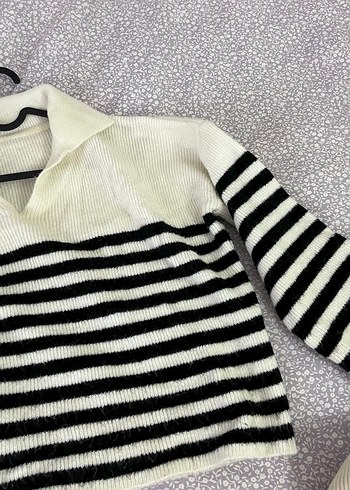 Zebra Desenli Rahat Kesim Kadın Kazak - Görsel 4