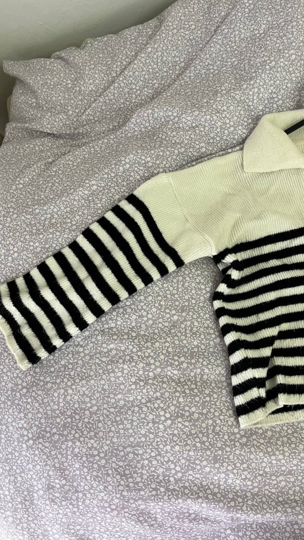 Zebra Desenli Rahat Kesim Kadın Kazak - Görsel 2