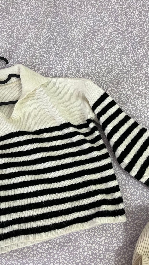 Zebra Desenli Rahat Kesim Kadın Kazak - Görsel 4