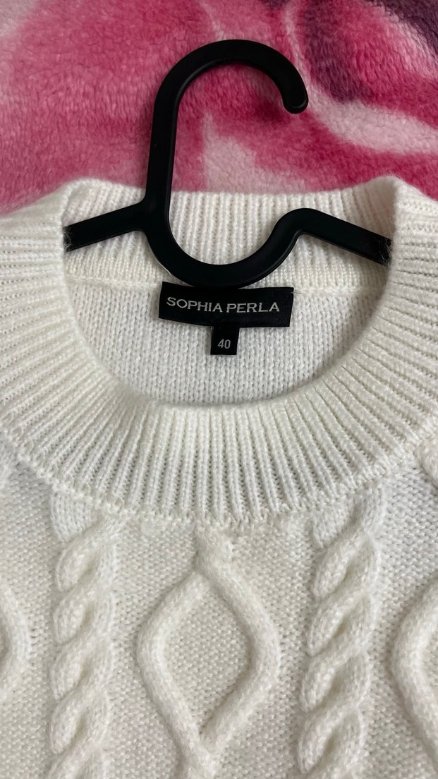 Gri Beyaz Triko Kadın Kazak - Görsel 3