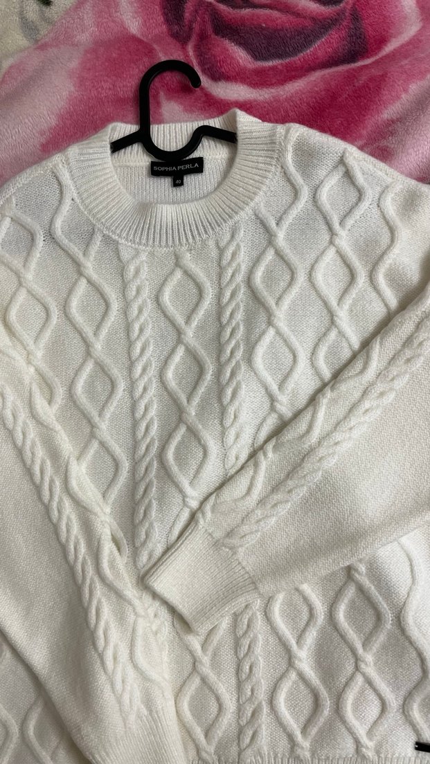 Gri Beyaz Triko Kadın Kazak - Görsel 2