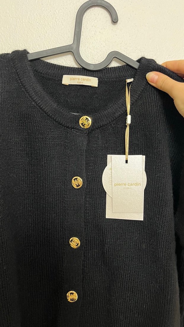 Düğmeli Siyah Kadın Hırka - Görsel 4