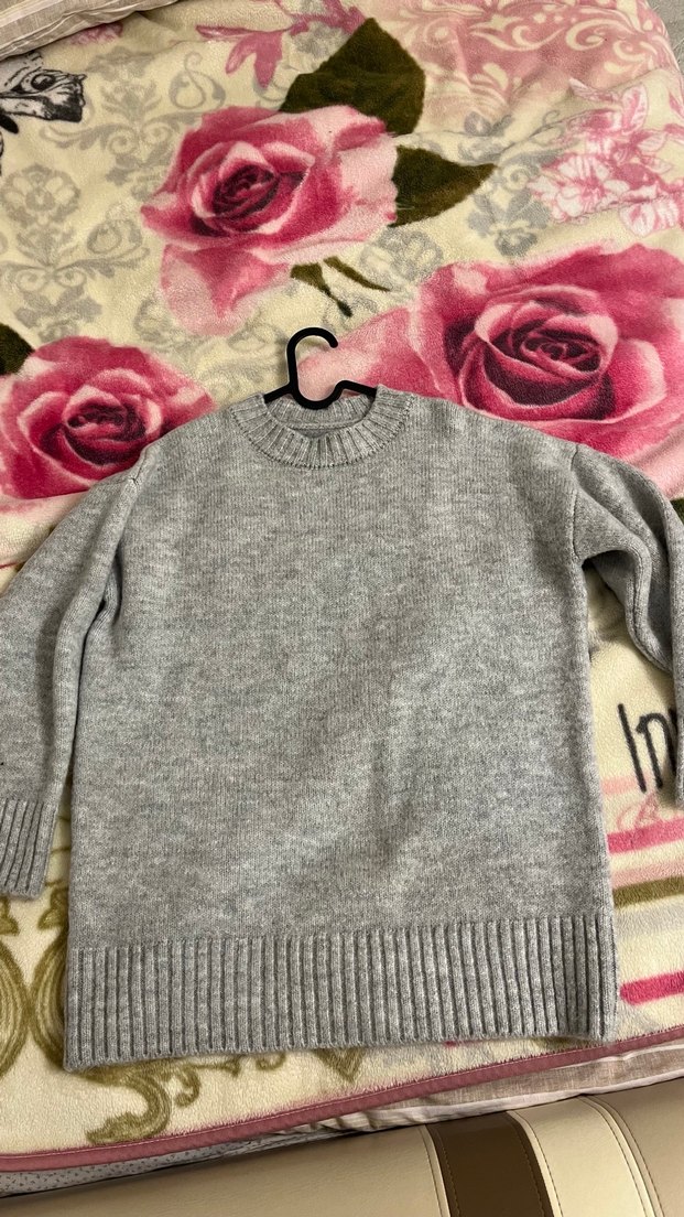 Gri Kadın Triko Kazak - Görsel 2