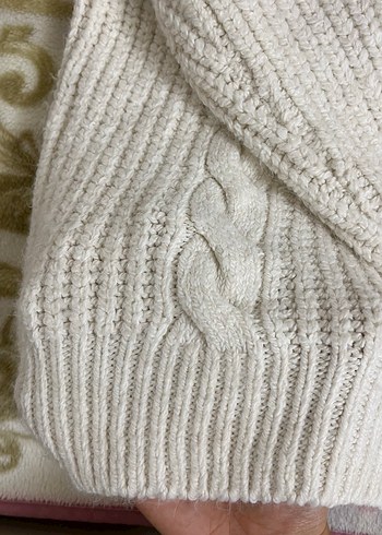 Beyaz Kadın Örgü Salaş Kazak - Görsel 4