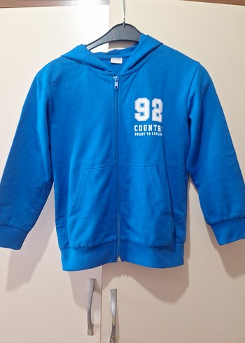 Erkek Çocuk Mavi Fermuarlı Sweatshirt