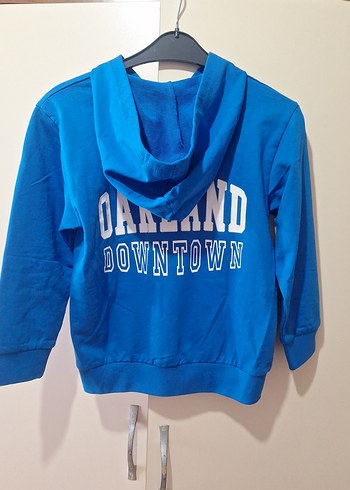 5 Yaş Beden Erkek Çocuk Mavi Fermuarlı Sweatshirt