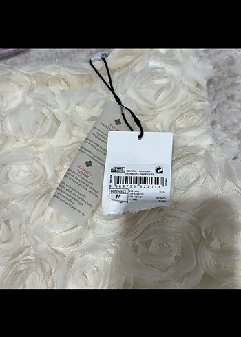 Gül detaylı kadın elbise - Görsel 2