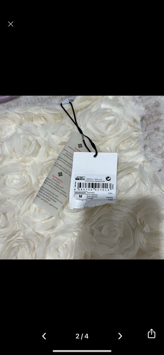 Gül detaylı kadın elbise - Görsel 2