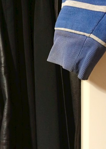 Mavi Çizgili Fermuarlı Erkek Çocuk Ceket - Görsel 3