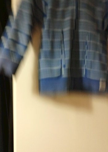 Mavi Çizgili Fermuarlı Erkek Çocuk Ceket - Görsel 5