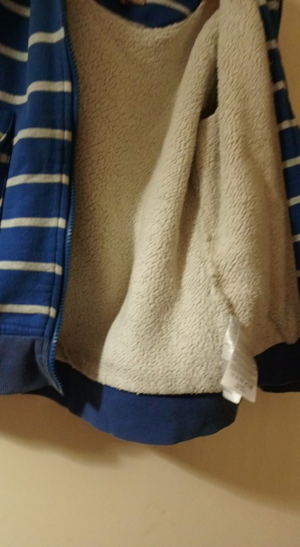 Mavi Çizgili Fermuarlı Erkek Çocuk Ceket - Görsel 2