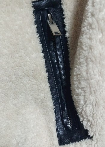 Kürk Detaylı Beyaz Kadın Ceket - Görsel 4