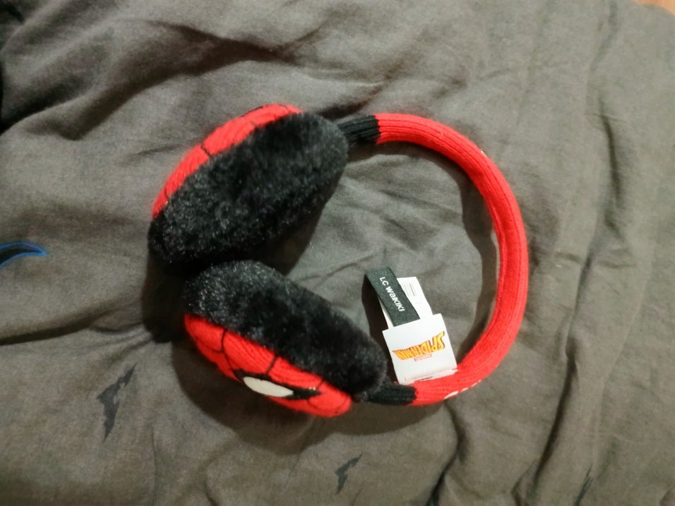 Renkli Örümcek Adam Temalı Kırmızı Kulaklık - Görsel 2