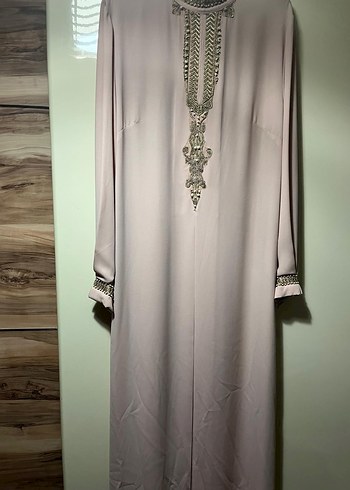 Zincir Detaylı pudra Kadın  nişan ve düğün elbisesi - Görsel 6