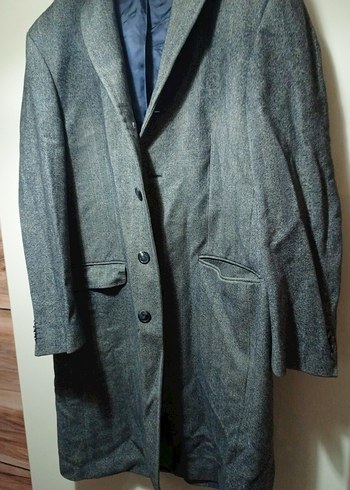 Gri Erkek Uzun Düğmeli Klasik kaban - Görsel 3