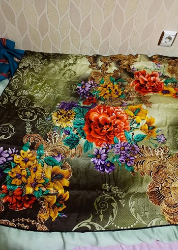 Çiçek Desenli Çok Renkli Bohem Kadın Fular - Görsel 2