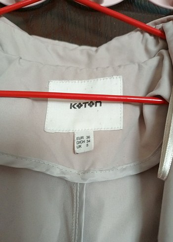 Bej Uzun Koton Kadın Trençkot - Görsel 9