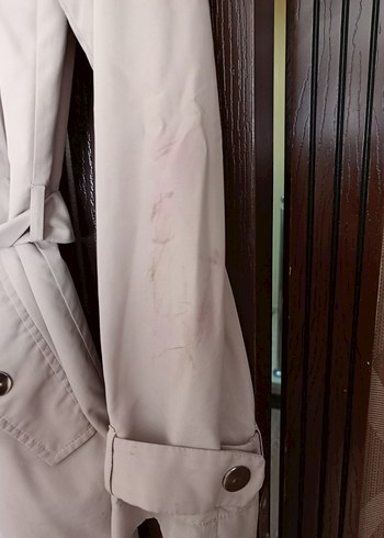 Bej Uzun Koton Kadın Trençkot - Görsel 6