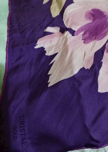 Mor Çiçek Desenli Kadın Fular - Görsel 3