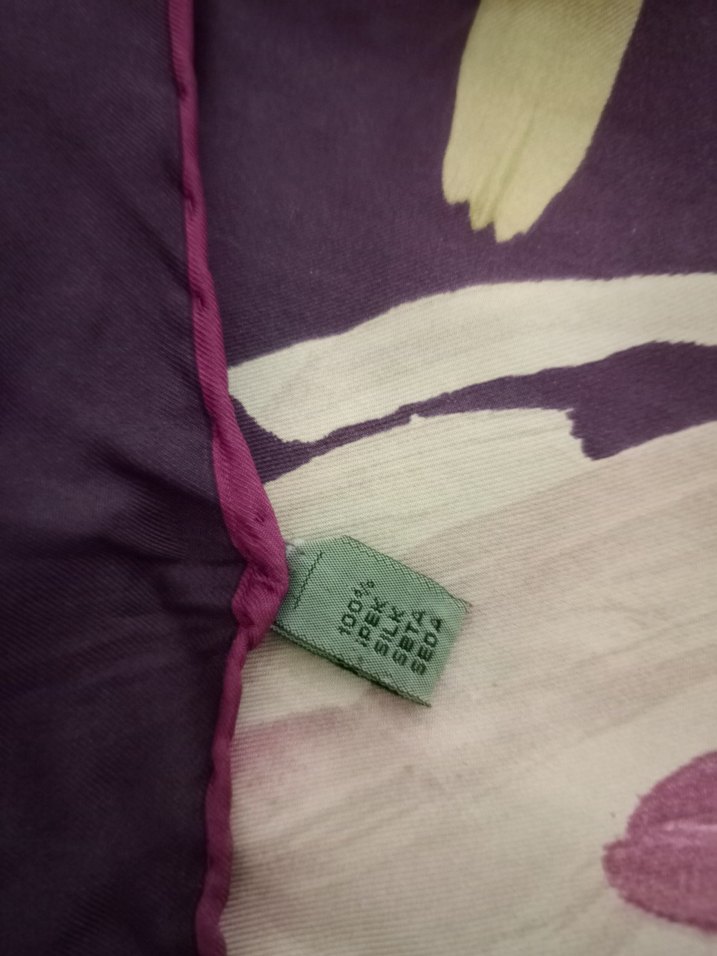 Mor Çiçek Desenli Kadın Fular - Görsel 4