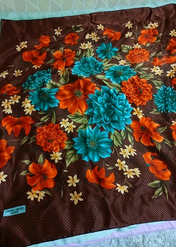 Pierre Cardin Vintage Çiçekli Fular - Görsel 2